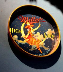 Miller High Life vintage beer tray at Blueberry Hill